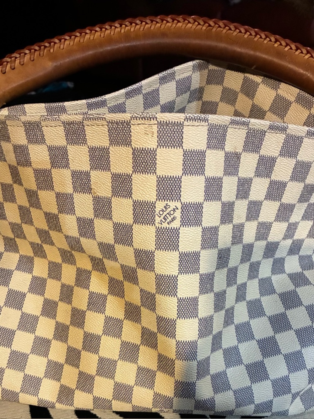 Louis Vuitton Gray and Brown Shoulder Bag with Iconic Design